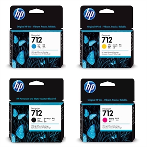 Volledige set inkt HP 712 inktinktpatroons voor HP Designjet